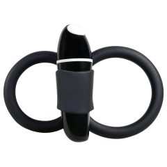   SMILE Skill - inel vibrator pentru penis și testicule (negru)