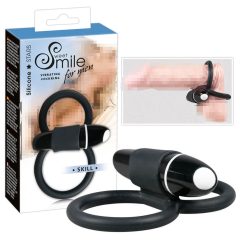   SMILE Skill - Inel vibratoare pentru penis și testicole (negru)