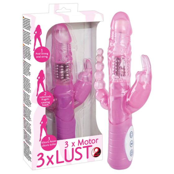 You2Toys - vibrator cu 3 efecte - roz
