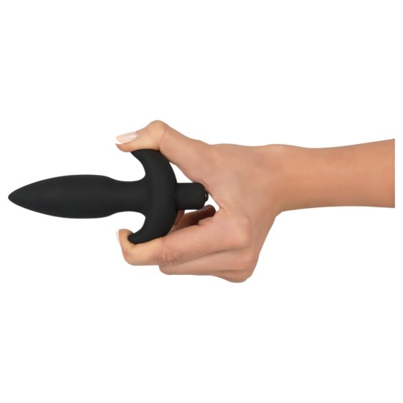 Black Velvet butt plug vibrator - mic