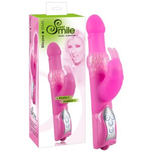 SMILE Pearly Rabbit - Vibrator cu bile (roz)