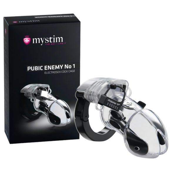 mystim Pubic Enemy No 1 - cușcă electro pentru penis
