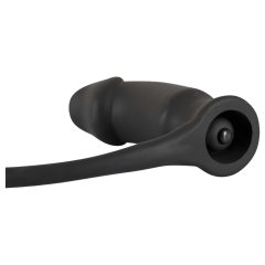 Vibrator anal Black Velvet cu inel pentru penis (negru)
