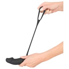 Vibrator anal Black Velvet cu inel pentru penis (negru)