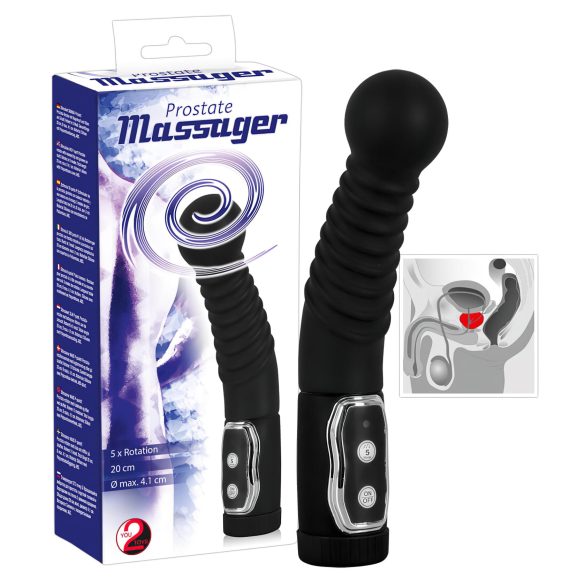 You2Toys - Masajator de prostată cu vibrații rotative (negru)