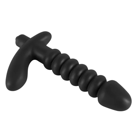 Black Velvets - vibrator cu nervuri - mărime medie - negru