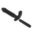 Vibrator negru cu pliuri Black Velvet - mărime medie