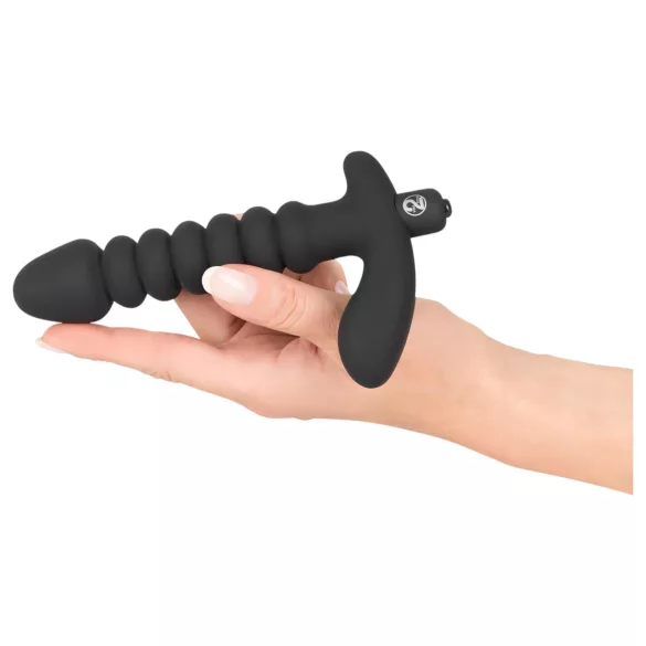 Black Velvets - vibrator cu nervuri - mărime medie - negru