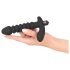 Vibrator negru cu pliuri Black Velvet - mărime medie