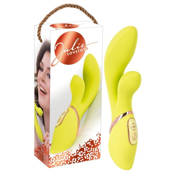 Jülie - Vibrator cu braț clitoral (galben-verzui)