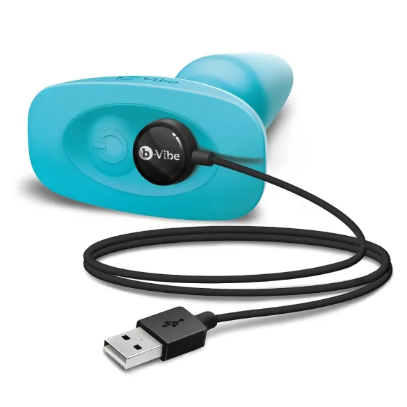 b-Vibe - vibrator anal rotativ cu bile - reîncărcabil - turcoaz