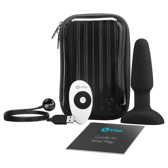 b-Vibe - Vibrator anal cu bile rotative, negru