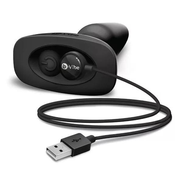 b-Vibe - Vibrator anal cu bile rotative, negru