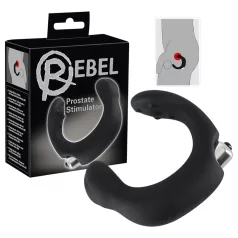 Rebel - vibrator pentru prostată curbat - silicon negru