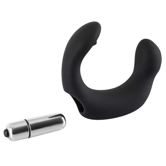 Rebel - vibrator pentru prostată curbat - silicon negru