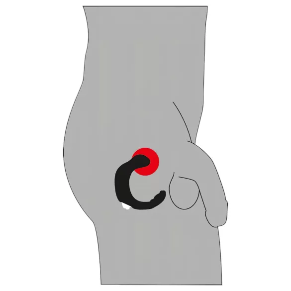 Rebel - vibrator pentru prostată curbat - silicon negru
