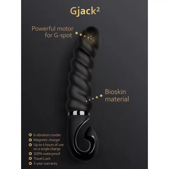 Gvibe - Vibrator silicon reîncărcabil rezistent la apă - negru
