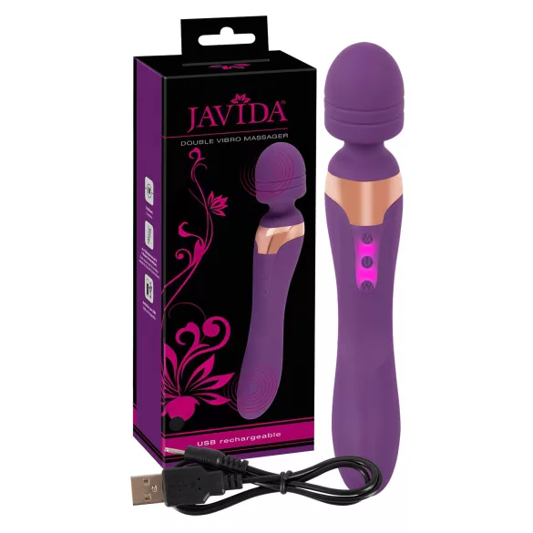 Javida Double - vibrator de masaj dublu - silicon - mov