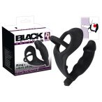   Black Velvet - vibrator anal cu inel pentru penis si testicule (negru)