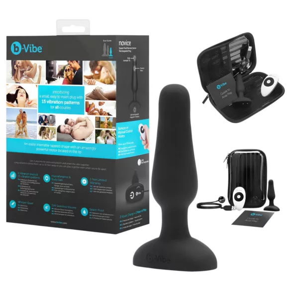 b-Vibe Novice - vibrator anal pentru începători - negru