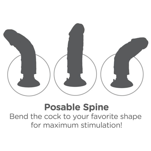 King Cock - vibrator realist cu ventuză 23 cm - culoare naturală