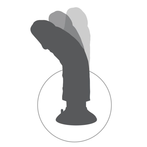 King Cock Vibrator flexibil cu testicule și ventuză (25 cm) - natural