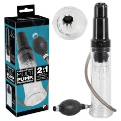   You2Toys - pompă pentru penis și masturbator 2în1 - transparent