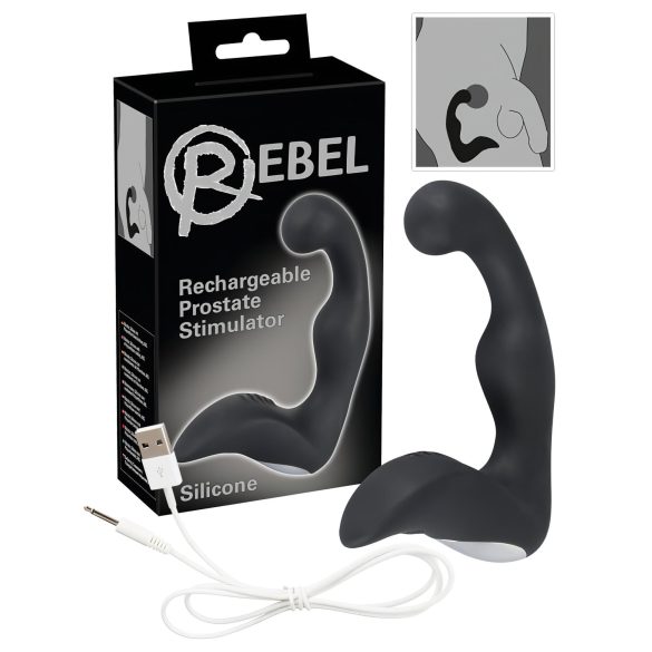 Rebel - vibrator pentru prostată, reîncărcabil (negru)