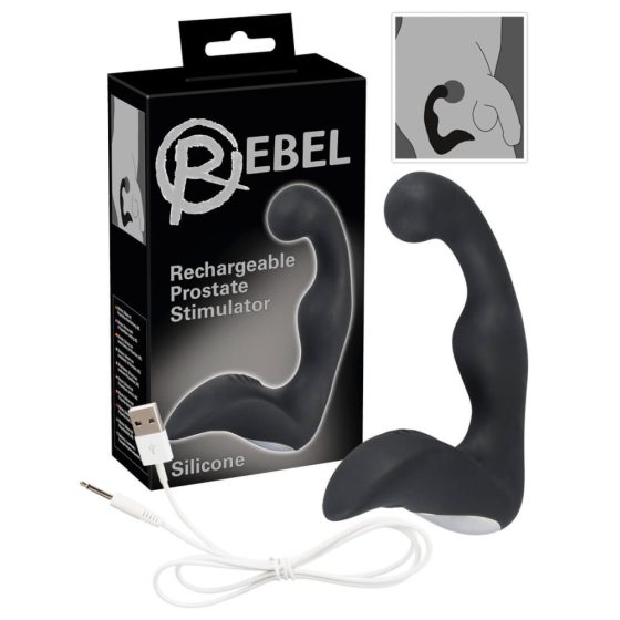 Rebel - vibrator pentru prostată, cu acumulator (negru)