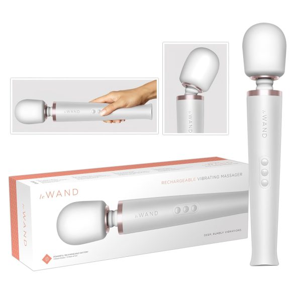 le Wand - vibrator masaj reîncărcabil premium - alb