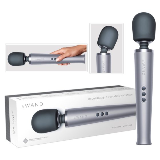 le Wand - vibrator de masaj exclusiv, cu acumulator (argintiu)