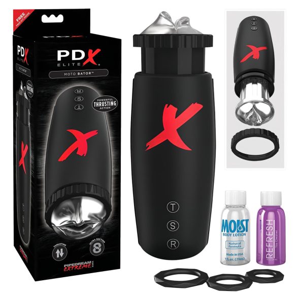 PDX Moto Bator - masturbator negru cu buze mișcând și supt