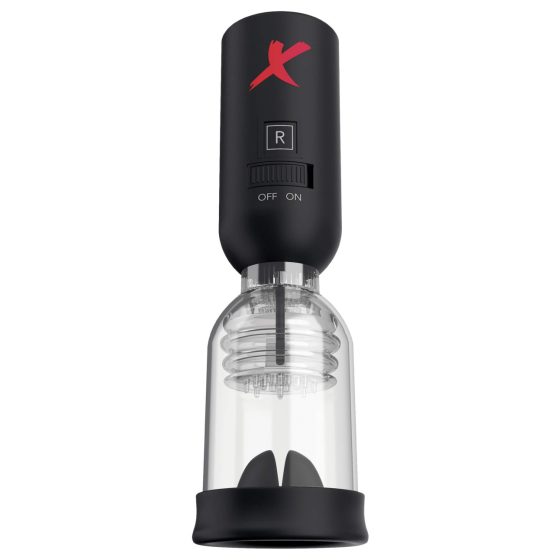 PDX Elite Tip Teazer - pompa automată și vibrator pentru gland (negru)