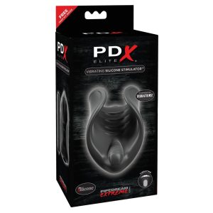 PDX Elite - vibrator de silicon pentru penis (negru)