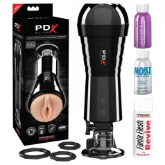   PDX Cock Compressor - masturbator bărbați tip vagin cu vibrații și sucțiune