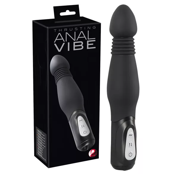 You2Toys - Vibrator anal cu împingere - negru