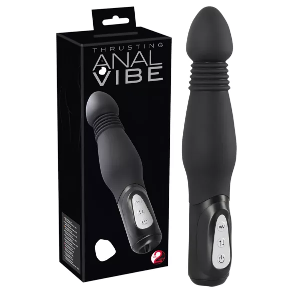 You2Toys - Vibrator anal cu împingere - negru