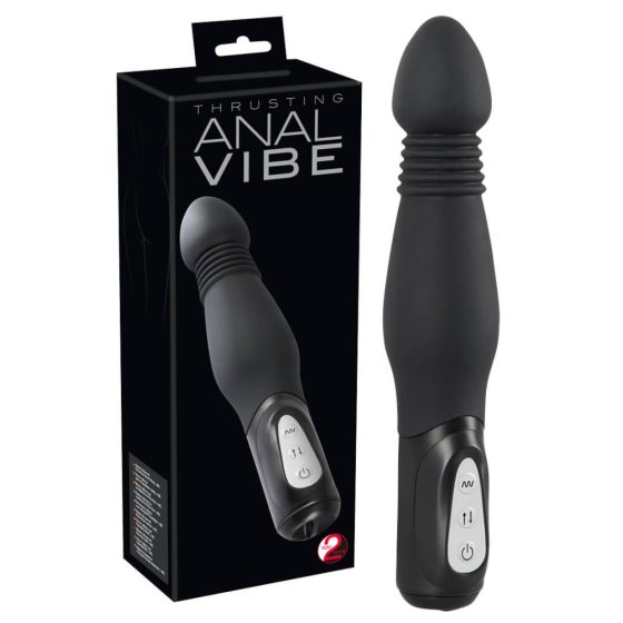 You2Toys - Anal Vibe - vibrator anal cu funcție de împingere (negru)