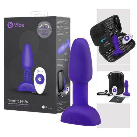 b-Vibe Rimming - vibrator anal cu perle rotative (violet)