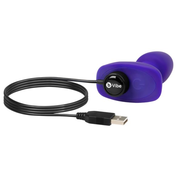 b-Vibe Rimming - vibratoare anal cu bile rotative (mov)