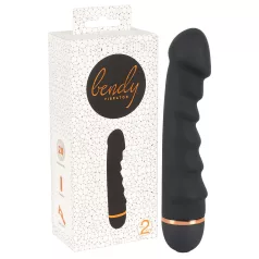 You2Toys - Vibrator flexibil cu striații - silicon negru