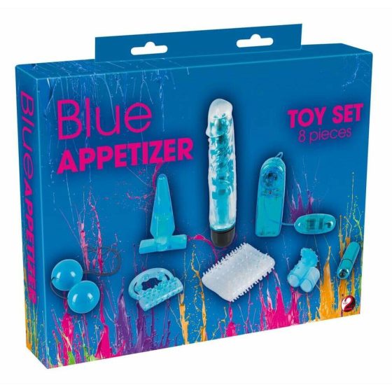 You2Toys - Blue Appetizer - complet cu vibrator (8 piese)