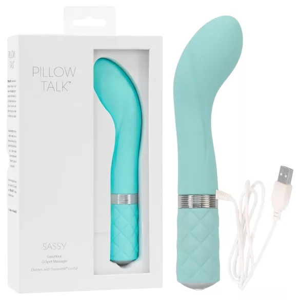Pillow Talk Sassy - vibrator punctul G reîncărcabil - turcoaz