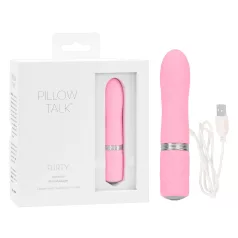   Pillow Talk Flirty - vibrator tip ruj reîncărcabil - silicon roz