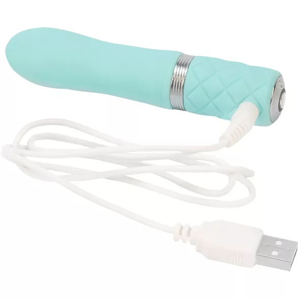 Pillow Talk Flirty - vibrator tip baton, reîncărcabil - turcoaz