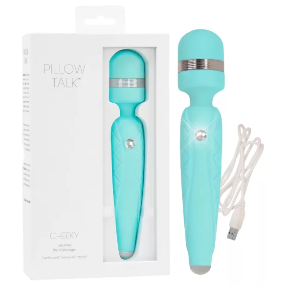 Pillow Talk Cheeky Wand - vibrator de masaj reîncărcabil - turcoaz