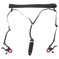   Bad Kitty - Clips vibratoare pentru labii și chiloț - negru (S-L)