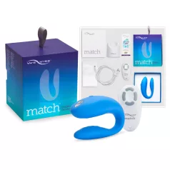   We-Vibe Match - vibrator pentru cuplu impermeabil, reîncărcabil - albastru