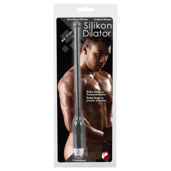 You2Toys DILATOR - Vibrator lung de uretră din silicon - negru (8-11mm)