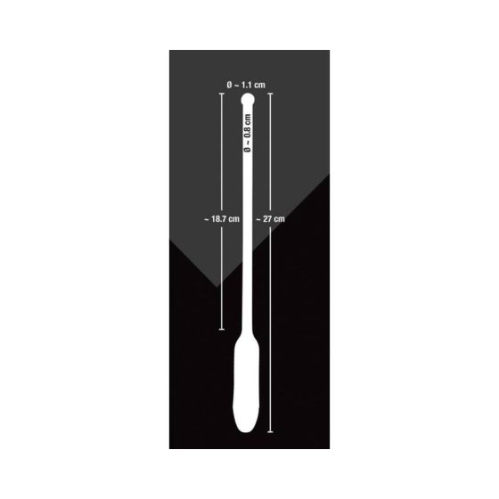 You2Toys DILATOR - Vibrator lung de uretră din silicon - negru (8-11mm)